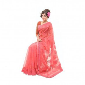 Classical Handloom silk share from Tangail with embroidery 